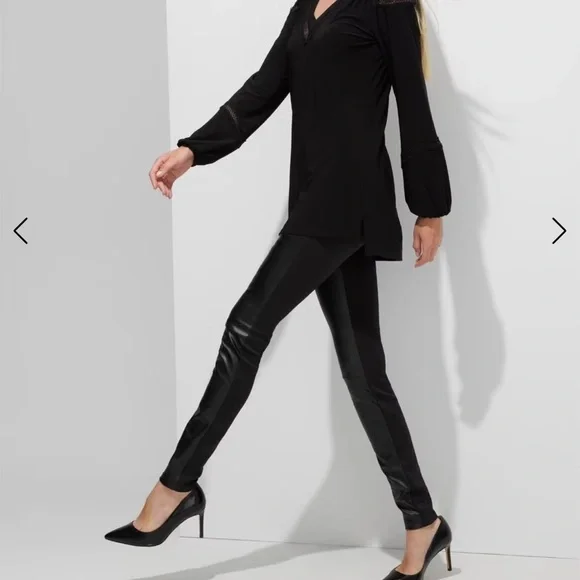 🖤🖤SOLD 🖤🖤NWT White House Black Market Delicate Lace Trim Black Tunic - Picture 3 of 9